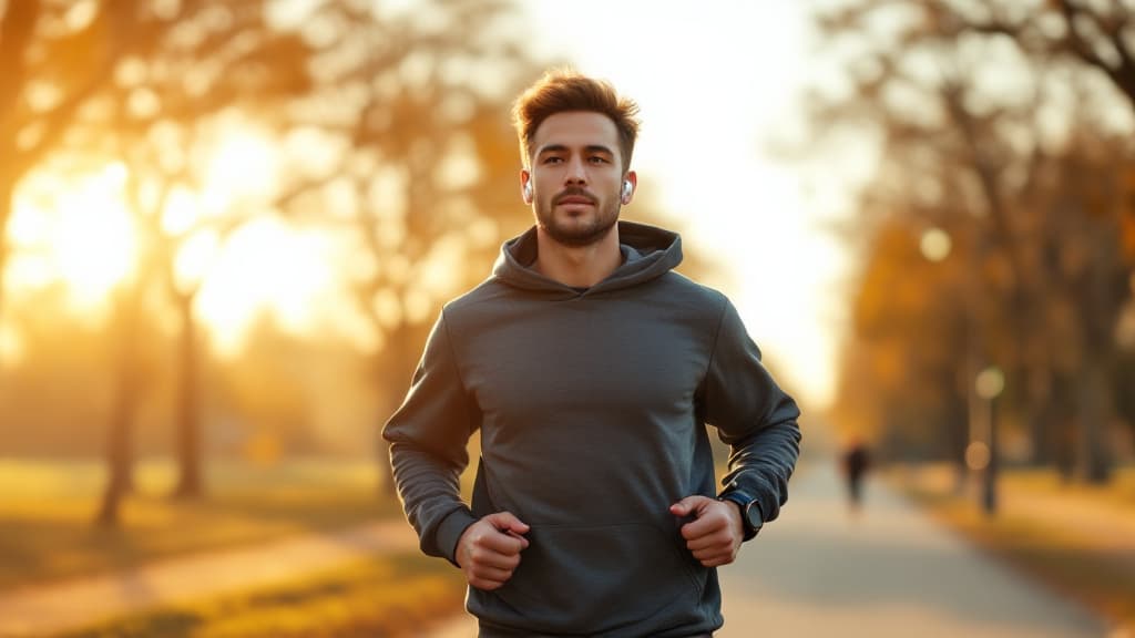 Runner crossing finish line with RunVoice Coach guidance
